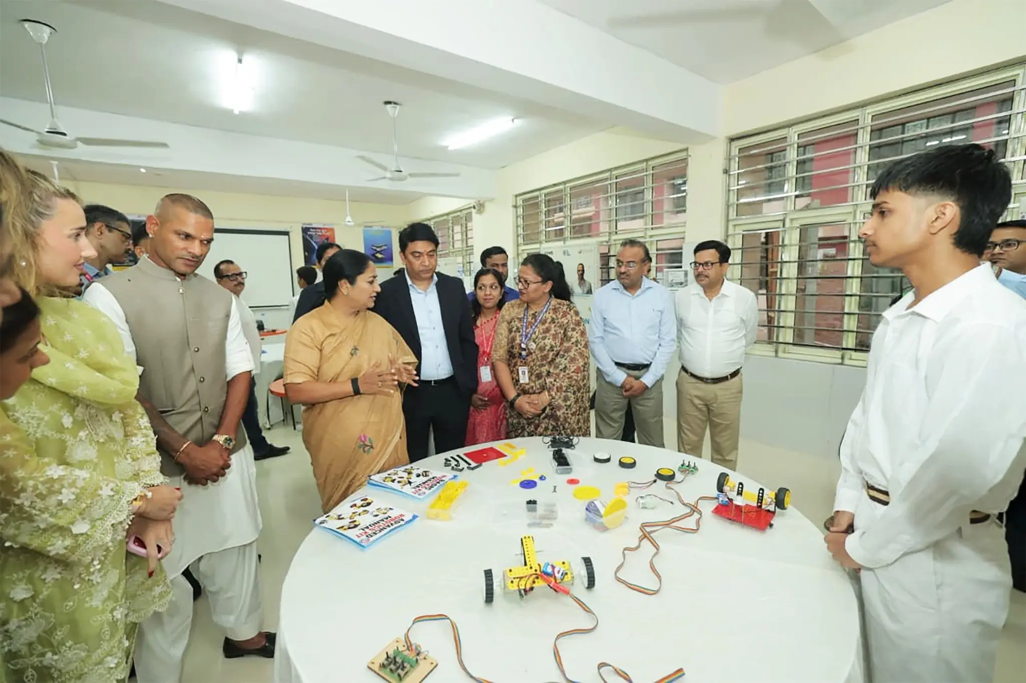 Delhi CM Rekha Gupta, Shikhar Dhawan launch STEM Innovation Lab at Pitampura school