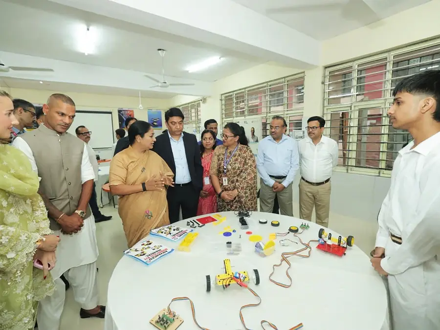 Delhi CM Rekha Gupta, Shikhar Dhawan launch STEM Innovation Lab at Pitampura school