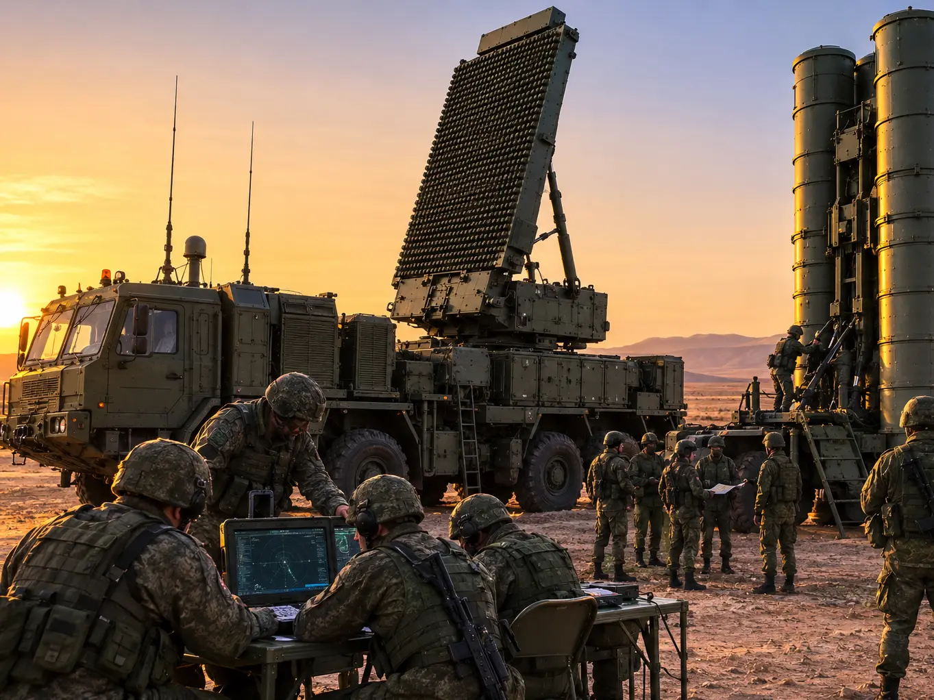 How many soldiers operate one S-400 battery?