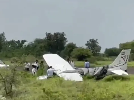 Private trainer aircraft crashes near Baramati airstrip in Maharashtra's Pune Private trainer aircraft crashes near Baramati airstrip in Maharashtra's Pune