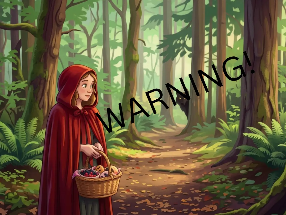 Red Riding Hood slapped with trigger warning for 'adult content' and 'themes of violence' Red Riding Hood slapped with trigger warning for 'adult content' and 'themes of violence'