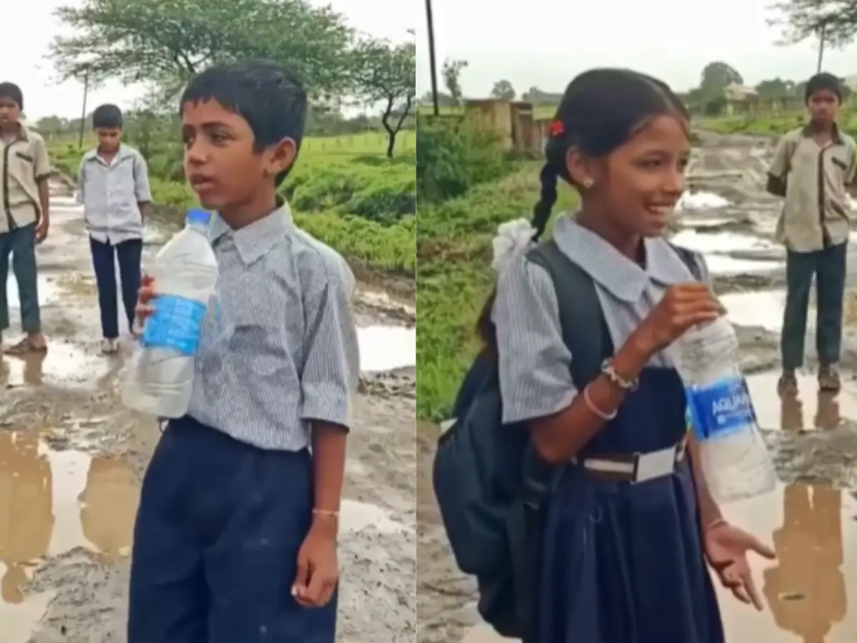 Maharashtra children turn water bottles into microphones to highlight broken roads; CJP reacts - VIDEO