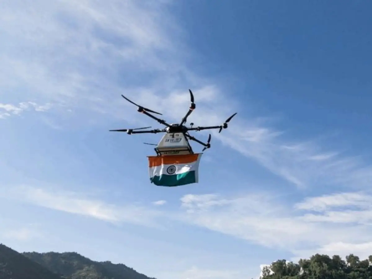 Indian post makes first ever drone delivery of national flag in Himachal Pradesh