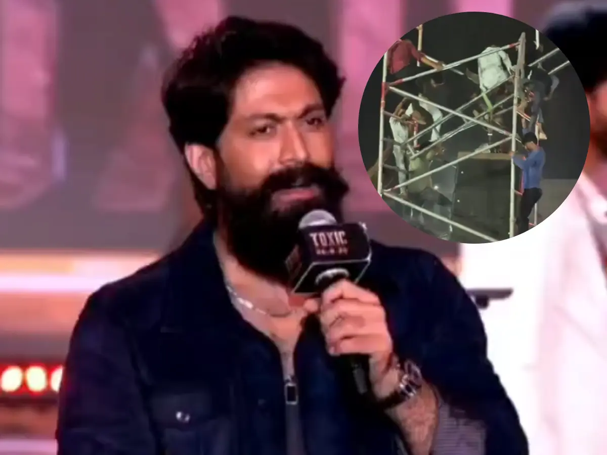 Yash halts Toxic pre-release event after speaker stand collapses; fans injured Yash halts Toxic pre-release event after speaker stand collapses; fans injured