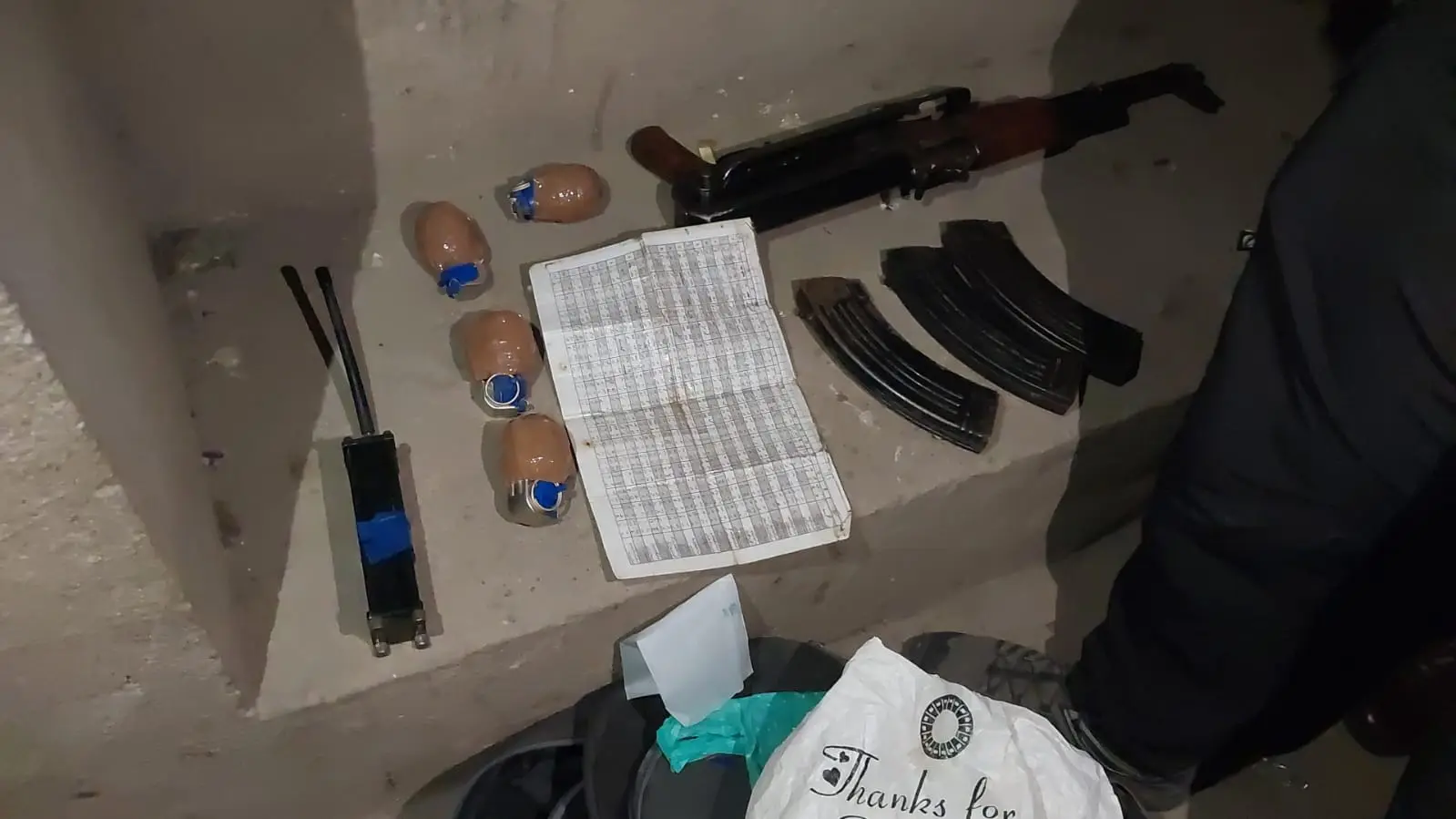 Arms and ammunition recovered during CASO in North Kashmir’s Sopore
