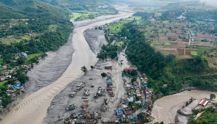 Apocalyptic aerial images show devastation caused by deadly Nepal floods