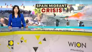  Spain border crisis: Protesters charge into a crowded beach