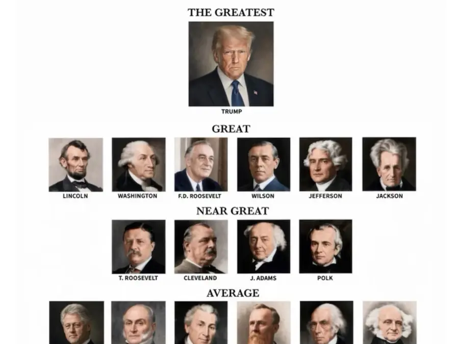 ‘Great, near great, below average’: Trump puts himself above Lincoln, Washington in bizarre ranking of ‘greatest’ US presidents