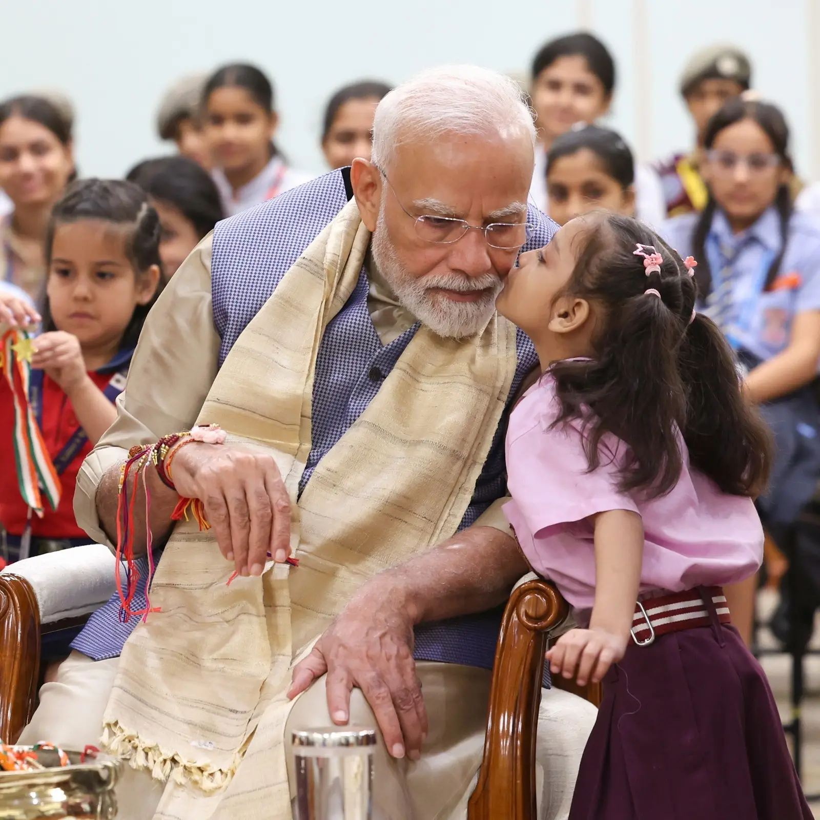 PM Modi celebrates Raksha Bandhan with kids at 7 LKM, shares his childhood dream