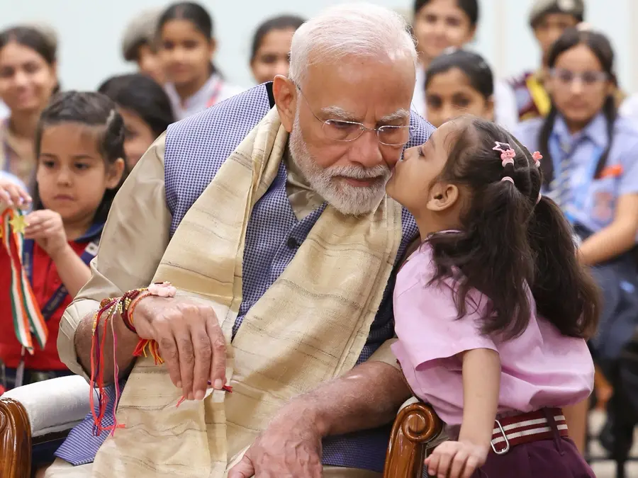 PM Modi celebrates Raksha Bandhan with kids at 7 LKM, shares his childhood dream