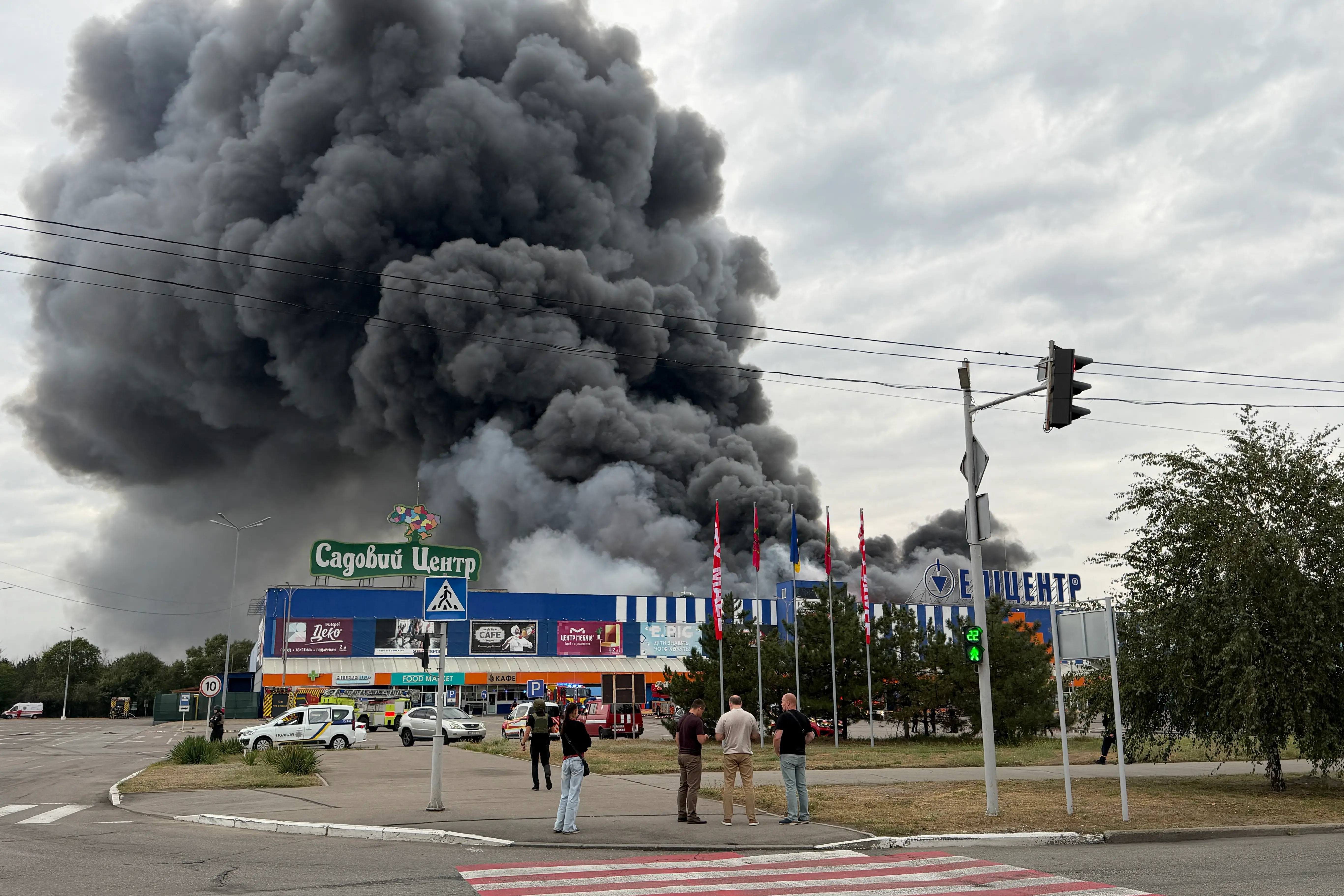 Russian strike kills 27 in Kyiv, Zelensky says military weapons stored at site