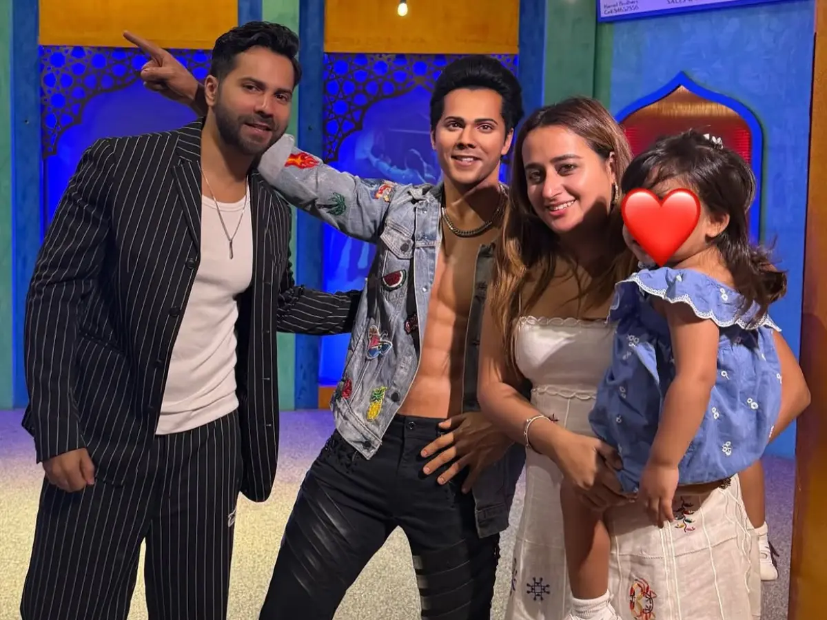 Varun Dhawan's makes his daughter meet his wax statue at Madame Tussauds Singapore, see pics