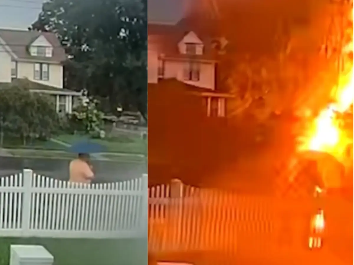 Man hit by lightning bolt escapes unscathed - Watch
