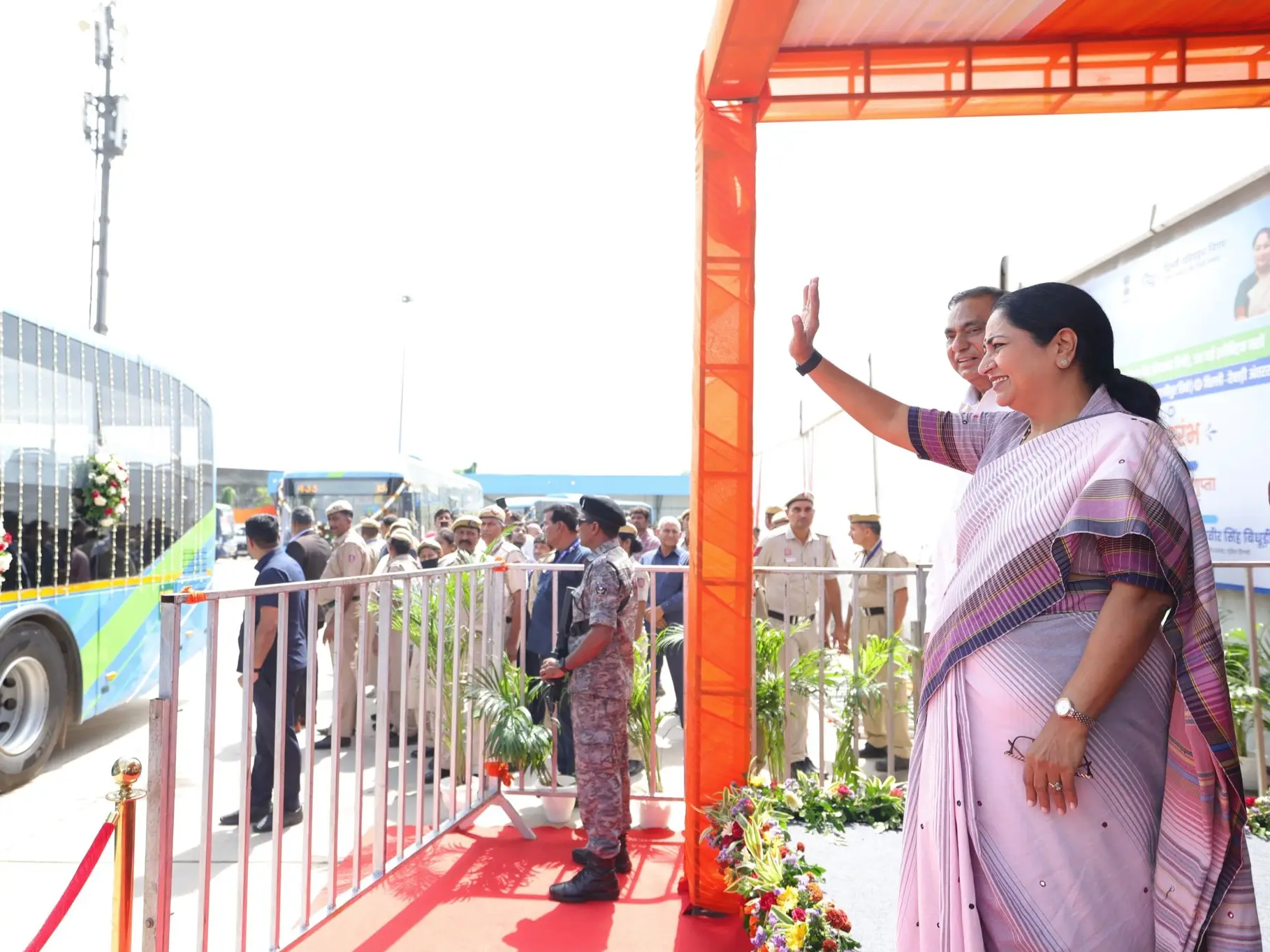 Delhi CM Rekha Gupta flags off 50 AC electric buses, inaugurates vehicle testing station Delhi CM Rekha Gupta flags off 50 AC electric buses, inaugurates vehicle testing station