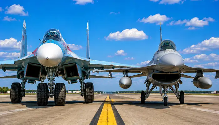 Why Russian fighter jets use bulky, low-pressure tyres compared to US jets