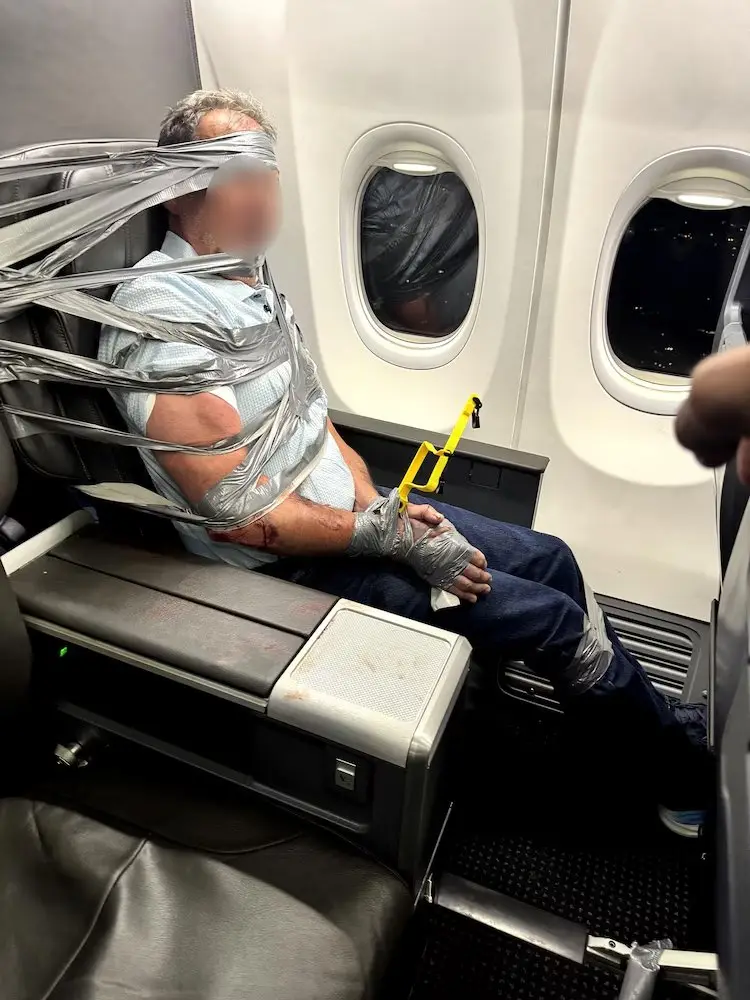 Duct taped to his seat: Violent passenger forces American Airlines flight to divert