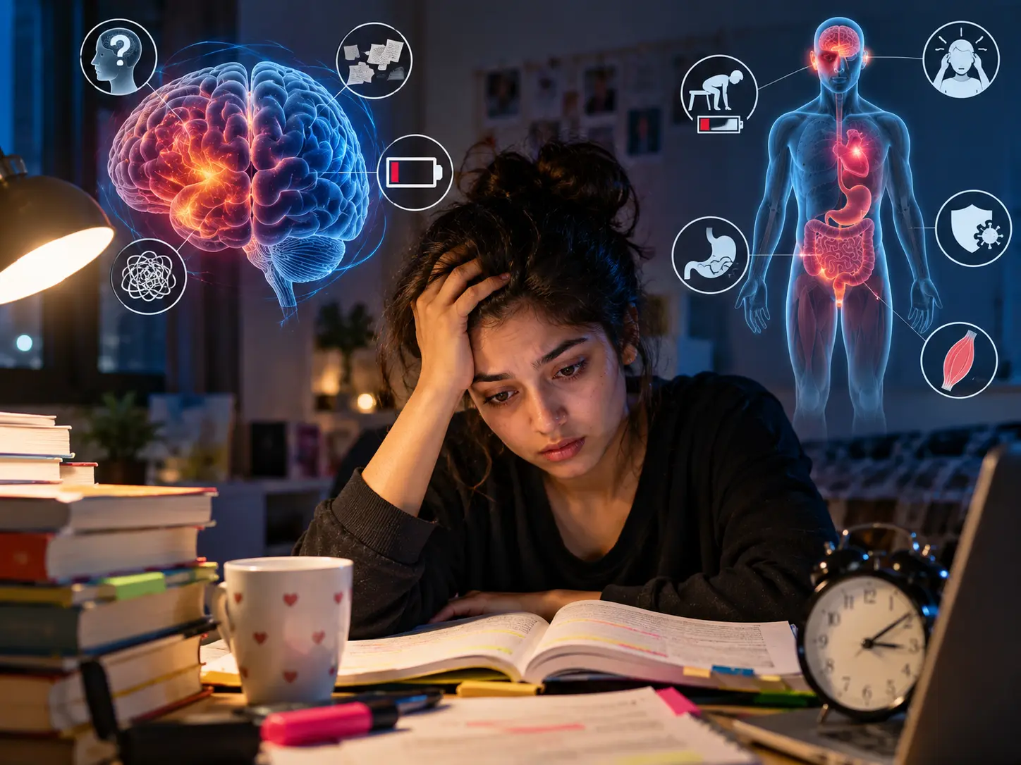 What happens to your brain and body when you don't sleep before an exam?