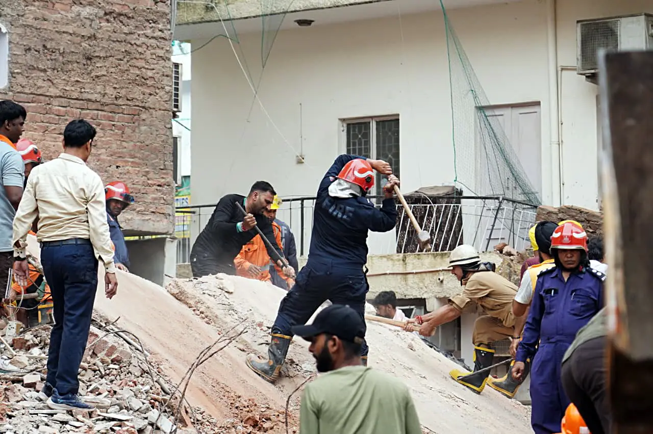 'Please save or I will die': Desperate calls for help from students trapped under rubble after Satya Niketan building collapse