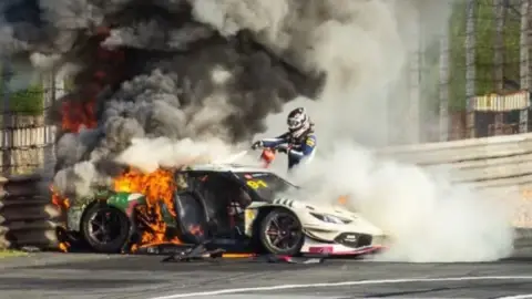 Rival driver Loek Hartog saves fellow racer Ollie Millroy from burning car in daring rescue at China GT