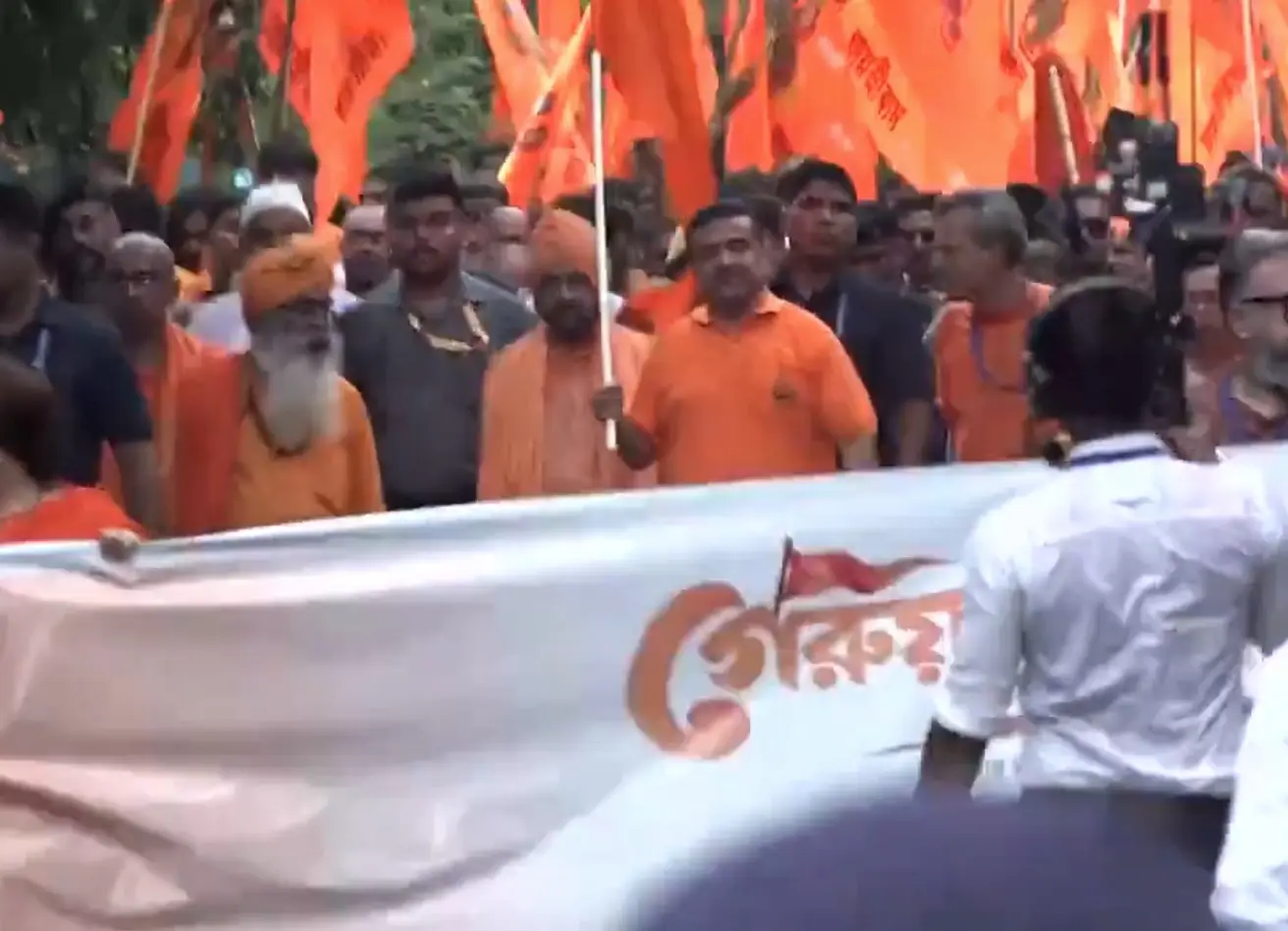 CM Suvendu Adhikari leads ‘Gerua Samman Yatra’ near Jadavpur University amid campus tensions