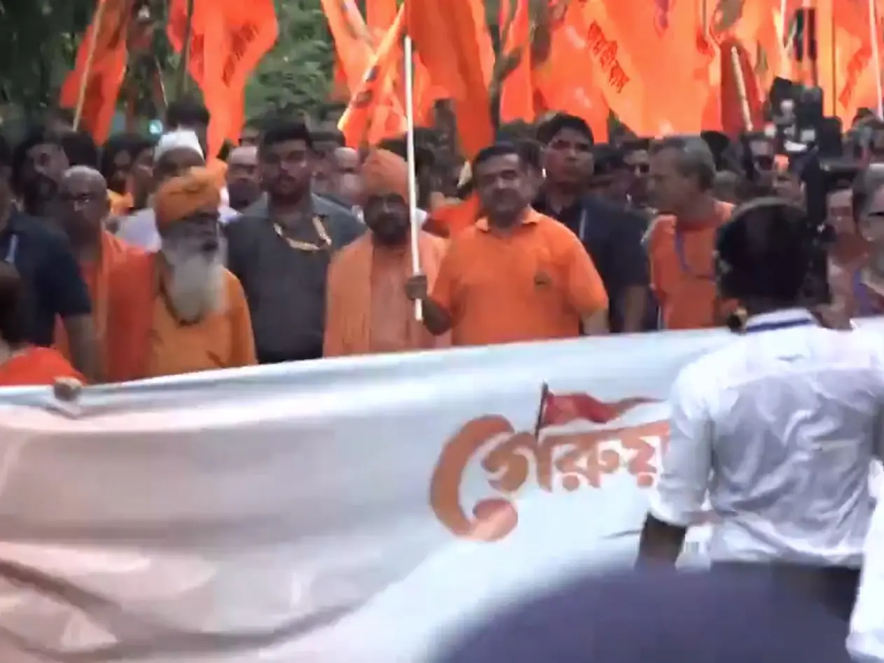 CM Suvendu Adhikari leads ‘Gerua Samman Yatra’ near Jadavpur University amid campus tensions CM Suvendu Adhikari leads ‘Gerua Samman Yatra’ near Jadavpur University amid campus tensions
