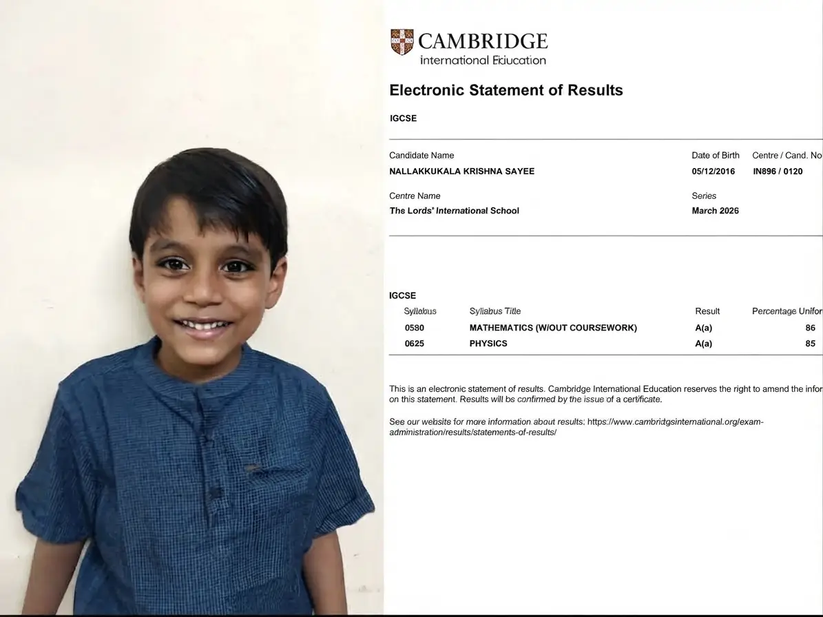 9-year-old Chennai prodigy clears Cambridge IGCSE grade 10 exams
