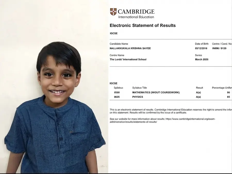 9-year-old Chennai prodigy clears Cambridge IGCSE grade 10 exams