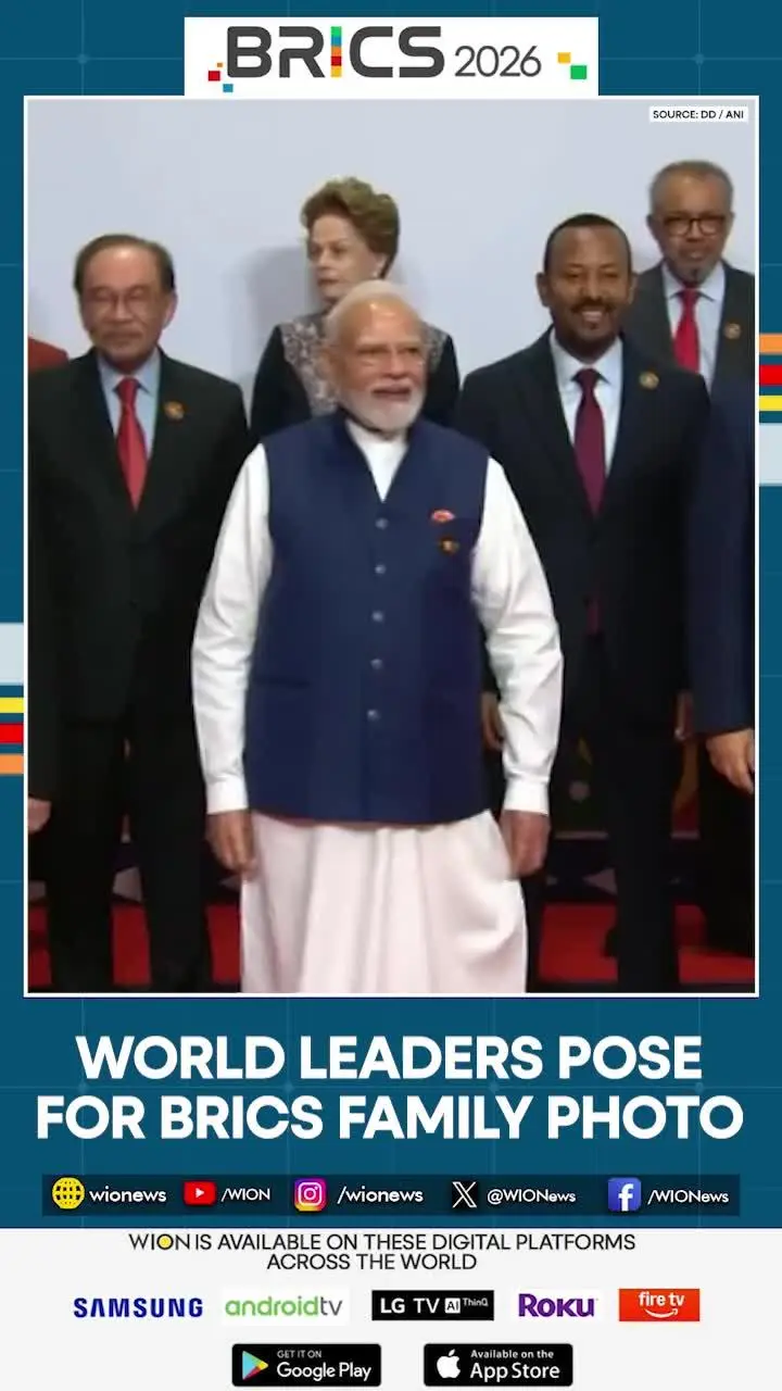 BRICS Summit 2026: PM Modi poses for family photo with world leaders in Delhi