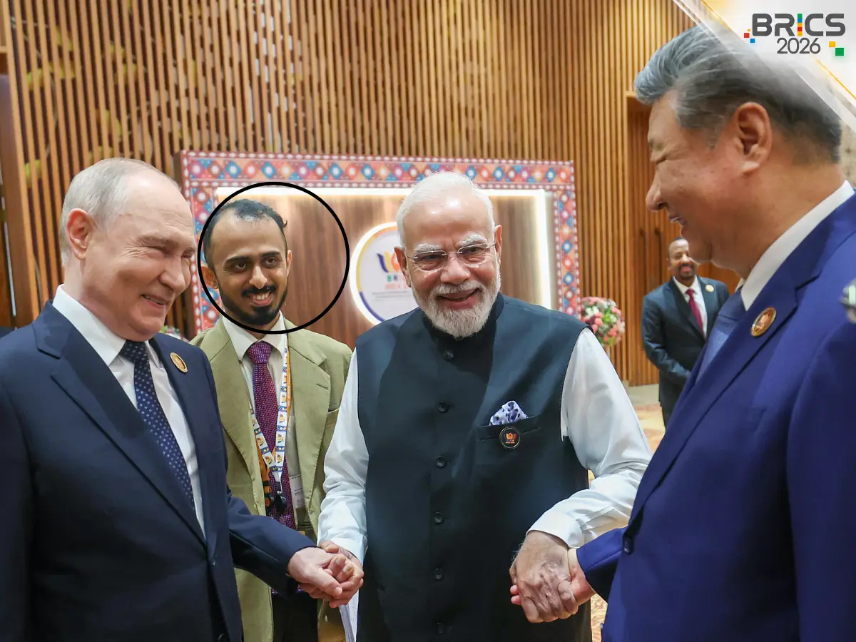 Who is the smiling man beside Modi, Putin and Xi at BRICS Summit 2026?