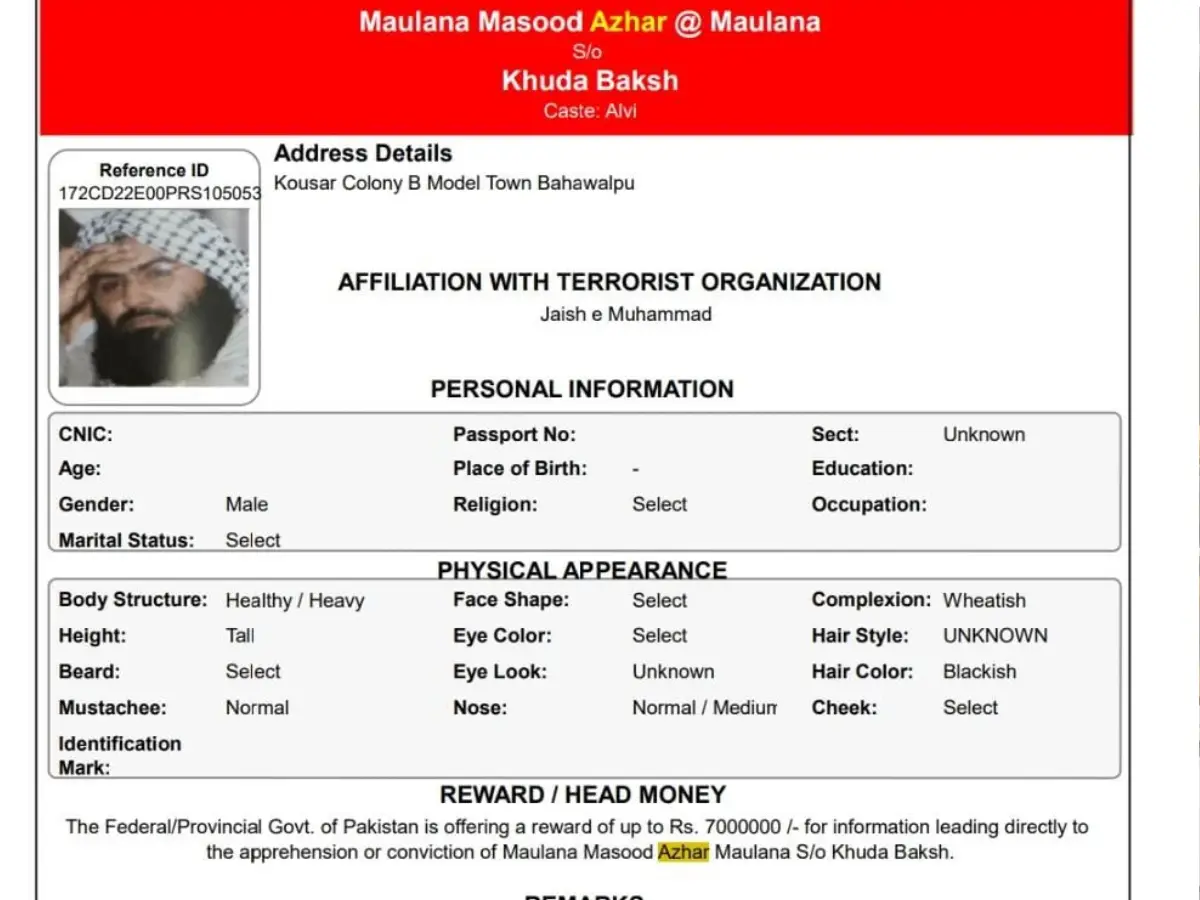 Pakistan puts Pak Rs 70 lakh bounty on UN terrorist Masood Azhar; move draws skepticism in Delhi Pakistan puts Pak Rs 70 lakh bounty on UN terrorist Masood Azhar; move draws skepticism in Delhi