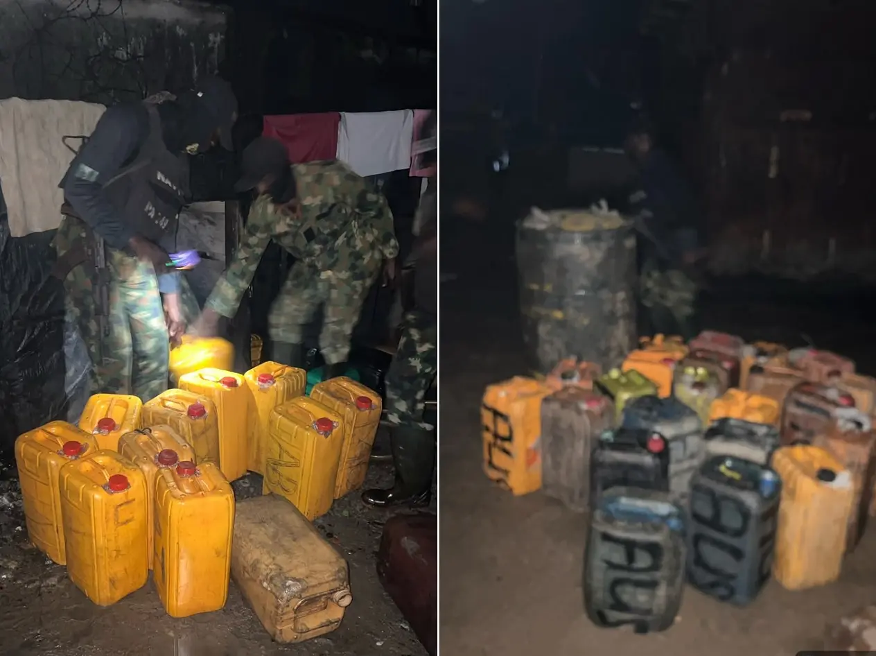 Nigerian Navy seizes 10,000 litres of suspected illegal fuel in Rivers State crackdown Nigerian Navy seizes 10,000 litres of suspected illegal fuel in Rivers State crackdown