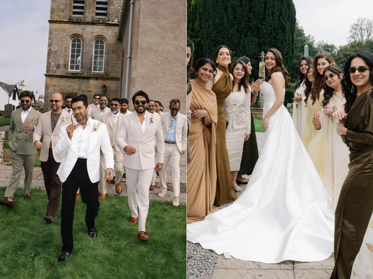 Suriya and Jyotika’s picture-perfect bride and groom squads