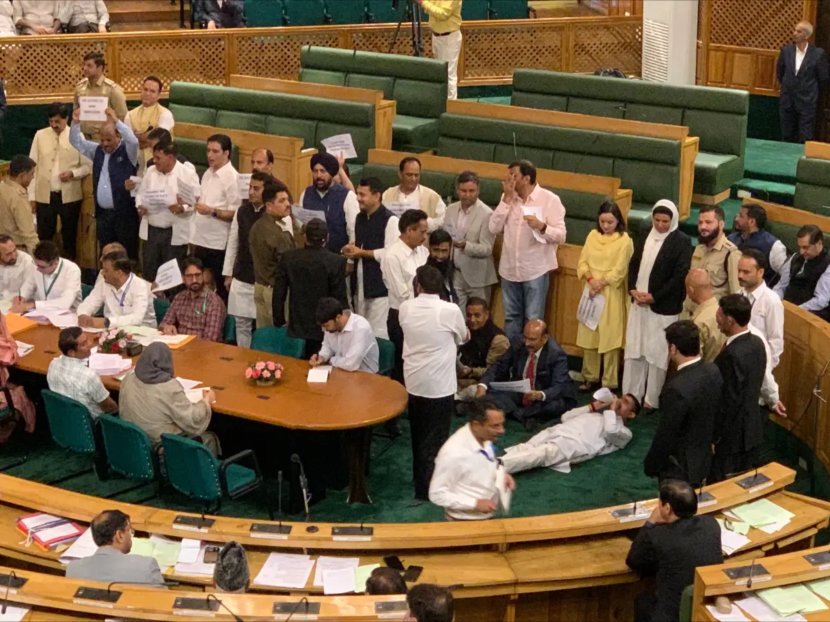 Uproar in J&K Assembly as BJP protests over public issues on first day of Autumn Session