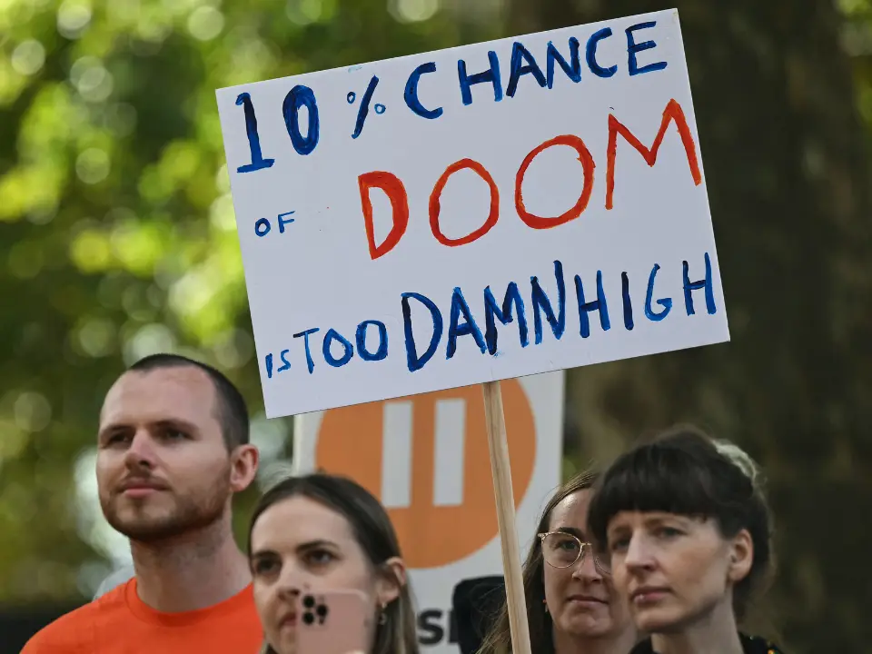 Anti-AI activists storm summit, say 'incompetent' leaders are leading us into a disaster - 'We need a vote' Anti-AI activists storm summit, say 'incompetent' leaders are leading us into a disaster - 'We need a vote'