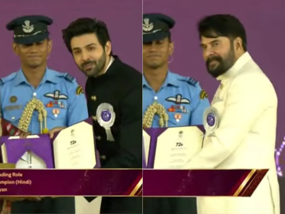 Best Actor in a Leading Role- Kartik Aaryan and Mammootty