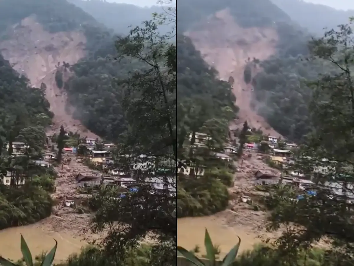 Alarming video emerges as landslide damages houses in Sikkim’s Rimbi village. Watch