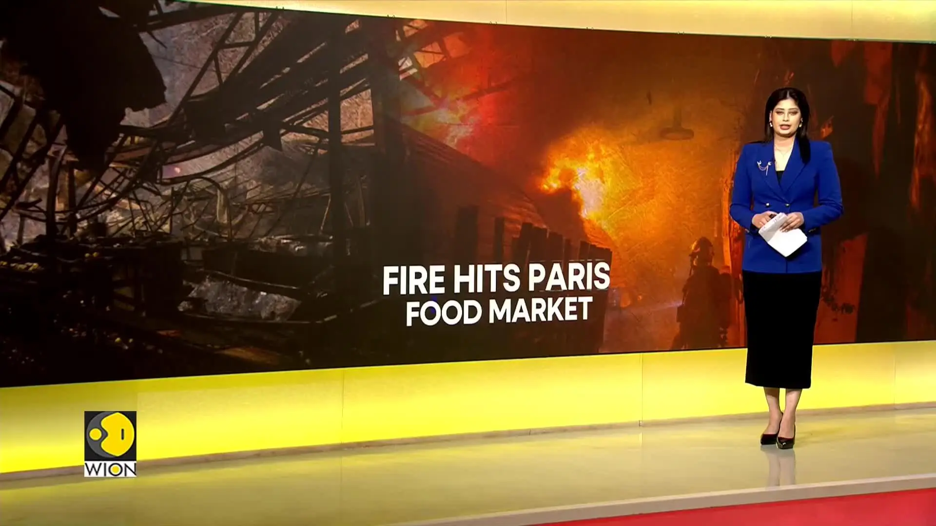 Fire destroys 40-year old Paris market: Flames engulf 1615-era heritage site