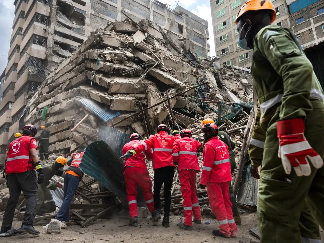 Nairobi building collapse: Several feared trapped after 16-storey structure crumbles; rescue operation underway