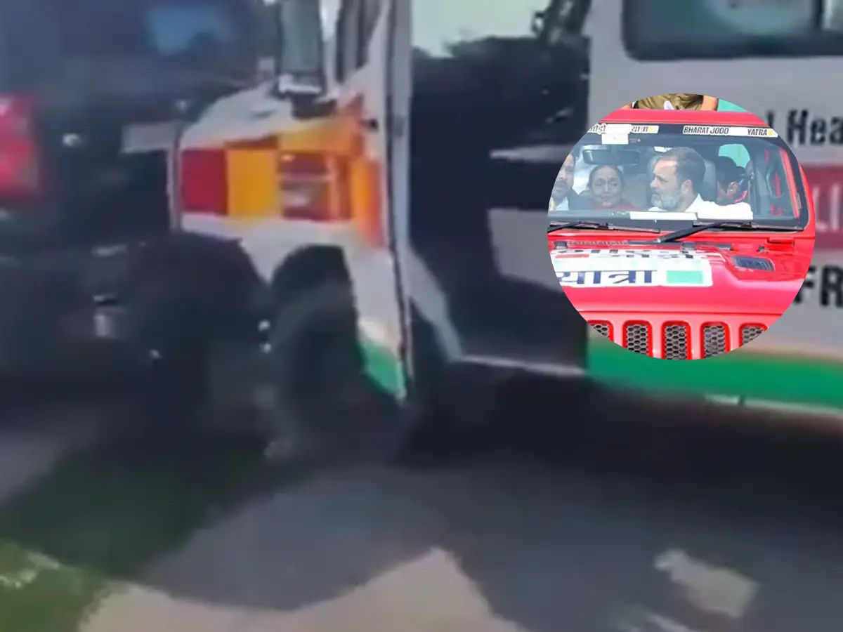 Rahul Gandhi’s convoy collides with ambulance on UP expressway | VIDEO